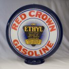 RED CROWN ETHYL GAS PUMP GLOBE GLASS LENSES oil filling station DECOR RED CROWN ETHYL GAS PUMP GLOBE GLASS LENSES oil filling station DECOR