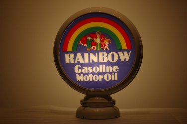 RAINBOW GASOLINE GAS PUMP GLOBE GLASS LENSES oil filling station DECOR
