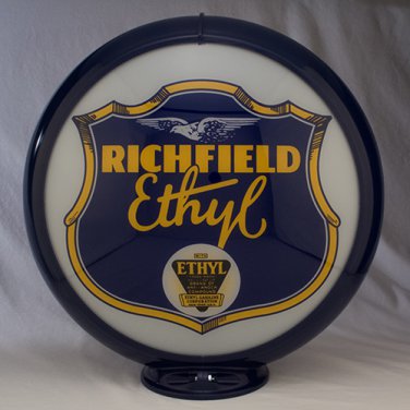 RICHFIELD ETHYL GAS PUMP GLOBE GLASS LENSES oil filling station DECOR