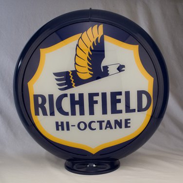 RICHFIELD HI OCTANE GAS PUMP GLOBE GLASS LENSES oil filling station DECOR