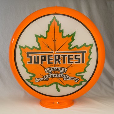 CANADA SUPERTEST GAS PUMP GLOBE GLASS LENSES oil filling station DECOR