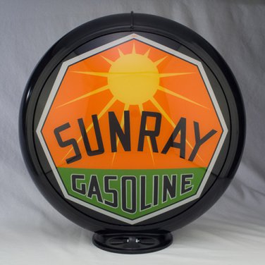 SUNRAY GASOLINE GAS PUMP GLOBE GLASS LENSES oil filling station DECOR