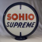 SOHIO SUPREME GASOLINE GAS PUMP GLOBE GLASS LENSES oil filling station DECOR