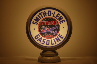 SMITH-O-LENE GASOLINE GAS PUMP GLOBE GLASS LENSES oil filling station DECOR