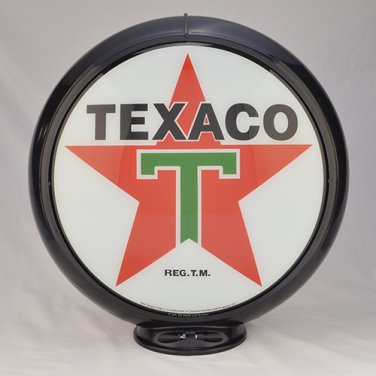 TEXACO WHITE T-STAR GAS PUMP GLOBE GLASS LENSES oil filling station DECOR