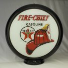TEXACO FIRE-CHIEF GASOLINE GAS PUMP GLOBE GLASS LENSES oil filling station DECOR