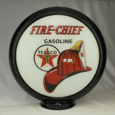 TEXACO FIRE-CHIEF GASOLINE GAS PUMP GLOBE GLASS LENSES oil filling station DECOR
