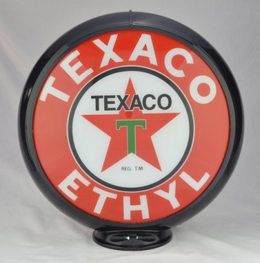 TEXACO ETHYL GASOLINE GAS PUMP GLOBE GLASS LENSES oil filling station DECOR