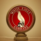 WHITE EAGLE GASOLINE GAS PUMP GLOBE GLASS LENSES oil filling station DECOR WHITE EAGLE GASOLINE GAS PUMP GLOBE GLASS LENSES oil filling station DECOR