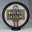 WHITE ROSE GASOLINE GAS PUMP GLOBE GLASS LENSES oil filling station DECOR WHITE ROSE GASOLINE GAS PUMP GLOBE GLASS LENSES oil filling station DECOR