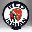 RED INDIAN GASOLINE GAS PUMP GLOBE GLASS LENSES oil filling station DECOR