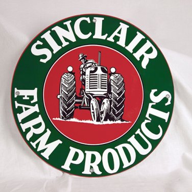 SINCLAIR FARM PRODUCTS ROUND METAL SIGN 12"