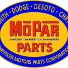 MOPAR PARTS OVAL METAL SIGN 34"