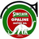 SINCLAIR OPALINE MOTOR OIL DOUBLE SIDED 22" DISK SIGN BRACKET SINCLAIR OPALINE MOTOR OIL DOUBLE SIDED 22" DISK SIGN BRACKET