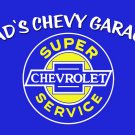 DAD'S CHEVY GARAGE PERSONALIZED RECTANGLE METAL SIGN 23"