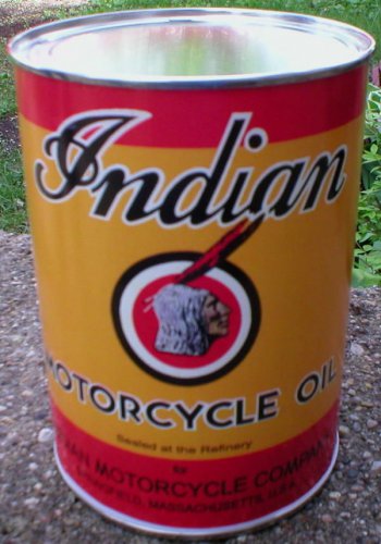 INDIAN MOTORCYCLE OIL CAN YELLOW & RED EMPTY