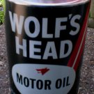 WOLF'S HEAD BLACK MOTOR OIL CAN PAPER LABEL NEW EMPTY WOLF'S HEAD BLACK MOTOR OIL CAN PAPER LABEL NEW EMPTY