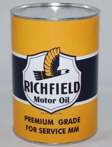Richfield Yellow 32 Fluid Oz. Metal Oil Can