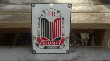 TRIUMPH PORCELAIN COATED SIGN RED