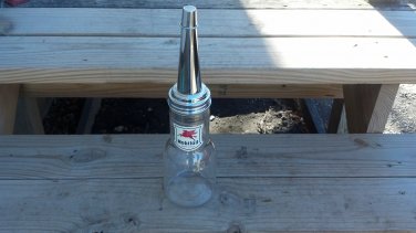 Mobiloil Bottle CHROME SPOUT Dust Cap DECAL