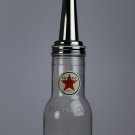 TEXACO GLASS OIL BOTTLE chrome spout texaco decal