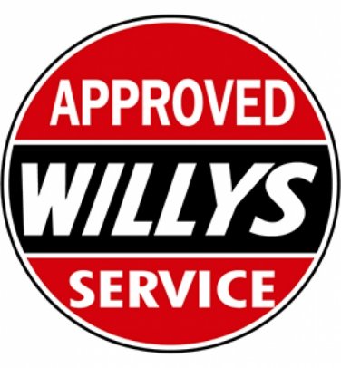 WILLYS APPROVED SERVICE disk sign 12"