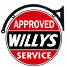 Willys Approved Service DOUBLE SIDED 22" Disk SIGN BRACKET