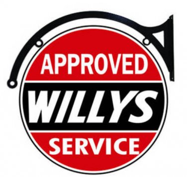 Willys Approved Service DOUBLE SIDED 22" Disk SIGN BRACKET