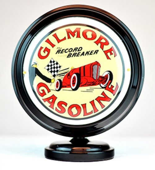 GILMORE GASOLINE MINI Gas Pump Globe lighted BLACK BODY Gasoline Sign