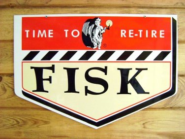Fisk Tire Heavy Metal Advertising Sign 20"