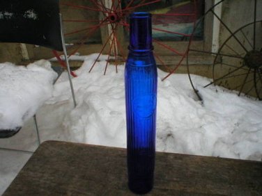 Tiolene Motor Oil Cobalt Blue Glass Bottle