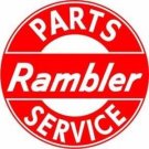 Rambler Parts & Service Round Metal Sign 12"