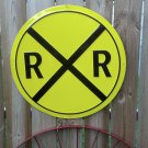 Railroad Steam Engine Sign Round Metal Home Farm Garage Train Room Decor 24"