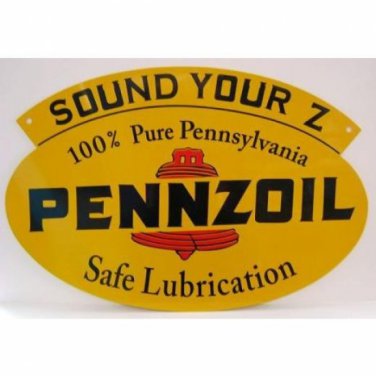 PENNZOIL OVAL SINGLE SIDED 18 GAUGE METAL SIGN 31"
