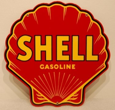 Shell Gasoline Steel Sign Red Clam Shaped