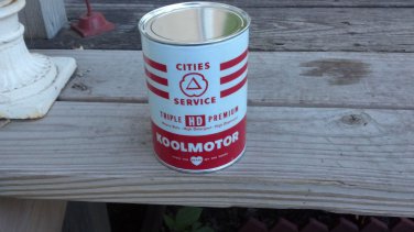Cities Service Koolmotor Oil Can Metal New Empty 32 Fluid Oz.