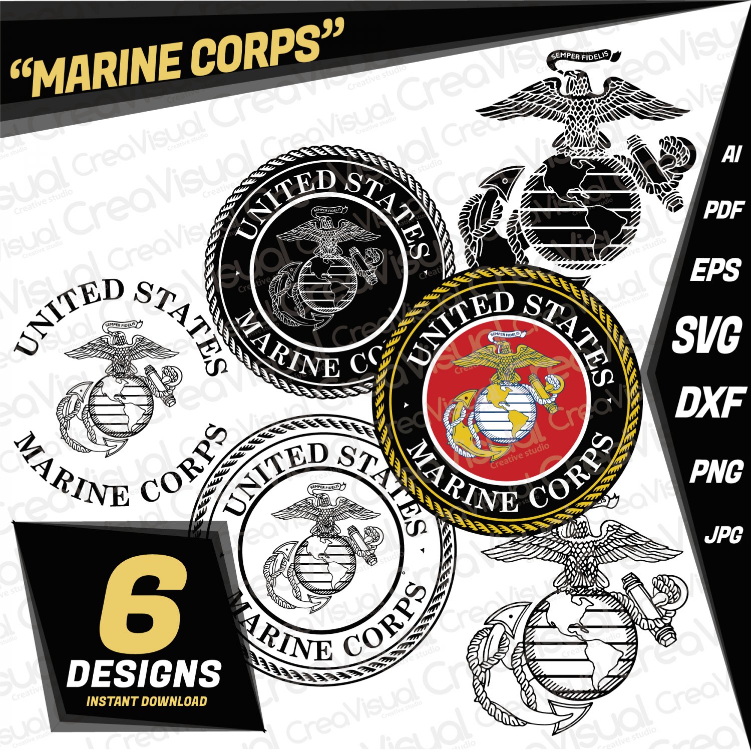 Marine Corps Svg, USMC, Marine svg, US Army dxf, United States Marine Corps Logo, Marine corps dxf