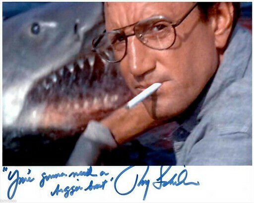 ROY SCHEIDER SIGNED PHOTO 8X10 RP AUTOGRAPHED JAWS