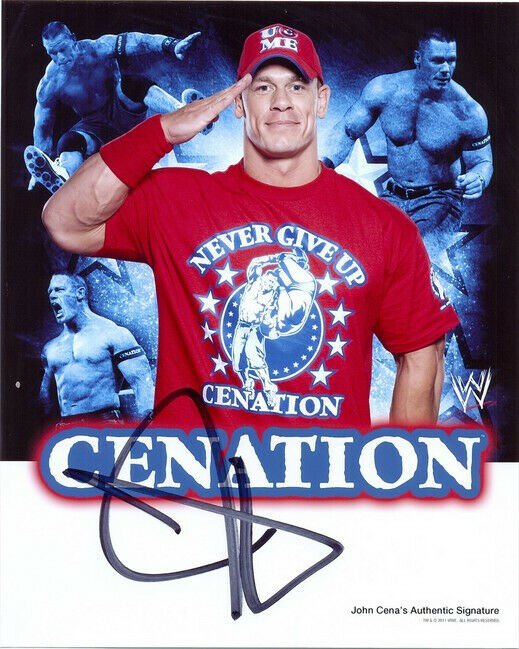 JOHN CENA SIGNED PROMO PHOTO 8X10 RP AUTO AUTOGRAPHED WWE WRESTLING