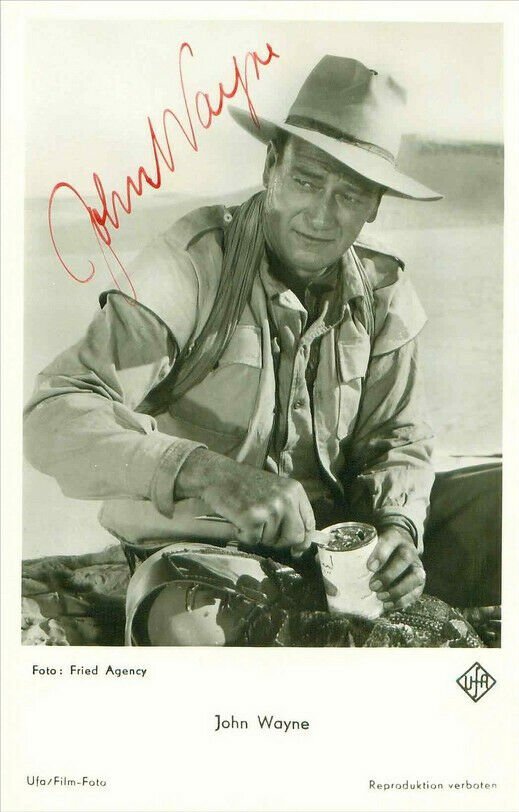 JOHN WAYNE SIGNED POSTER PHOTO 8X10 RP AUTOGRAPHED PICTURE