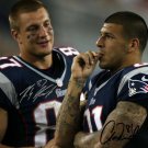 ROB GRONKOWSKI & AARON HERNANDEZ SIGNED PHOTO 8X10 RP AUTOGRAPHED PATRIOTS