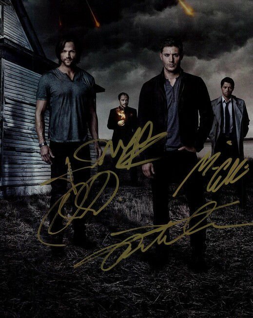 JARED PADALECKI & JENSEN ACKLES SIGNED PHOTO 8X10 RP AUTOGRAPH SUPERNATURAL CAST
