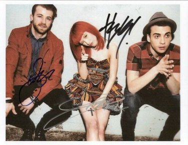 * PARAMORE GROUP BAND SIGNED POSTER PHOTO 8X10 RP AUTOGRAPHED HAYLEY WILLIAMS * 