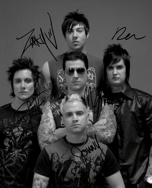 AVENGED SEVENFOLD BAND SIGNED PHOTO 8X10 AUTOGRAPHED SYNYSTER GATES THE REV +