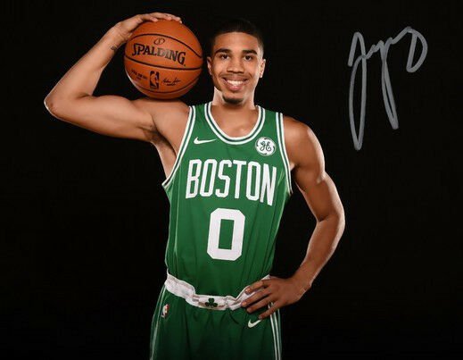 * JAYSON TATUM SIGNED PHOTO 8X10 RP AUTOGRAPHED BOSTON CELTICS BASKETBALL !
