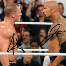 THE ROCK & JOHN CENA SIGNED PHOTO 8X10 RP AUTOGRAPH DWAYNE JOHNSON WWE WRESTLING