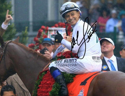 MIKE SMITH " JUSTIFY "  SIGNED PHOTO 8X10 RP AUTOGRAPHED TRIPLE CROWN WINNER