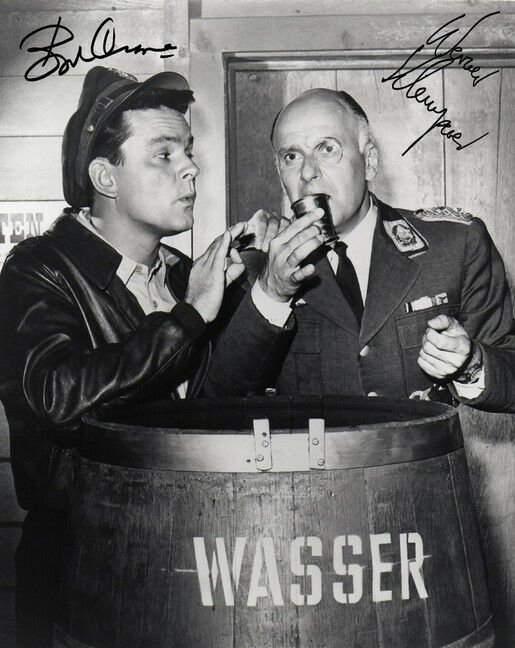 HOGAN'S HEROES CAST SIGNED PHOTO 8X10 RP AUTOGRAPH BOB CRANE & WERNER KLEMPERER