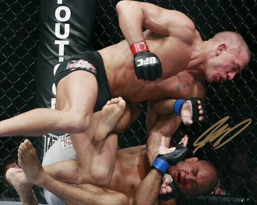 * GEORGES ST-PIERRE SIGNED POSTER PHOTO 8X10 RP AUTOGRAPHED MMA UFC FIGHTING