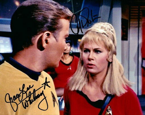 WILLIAM SHATNER & GRACE LEE WHITNEY SIGNED PHOTO 8X10 RP AUTOGRAPHED CAST